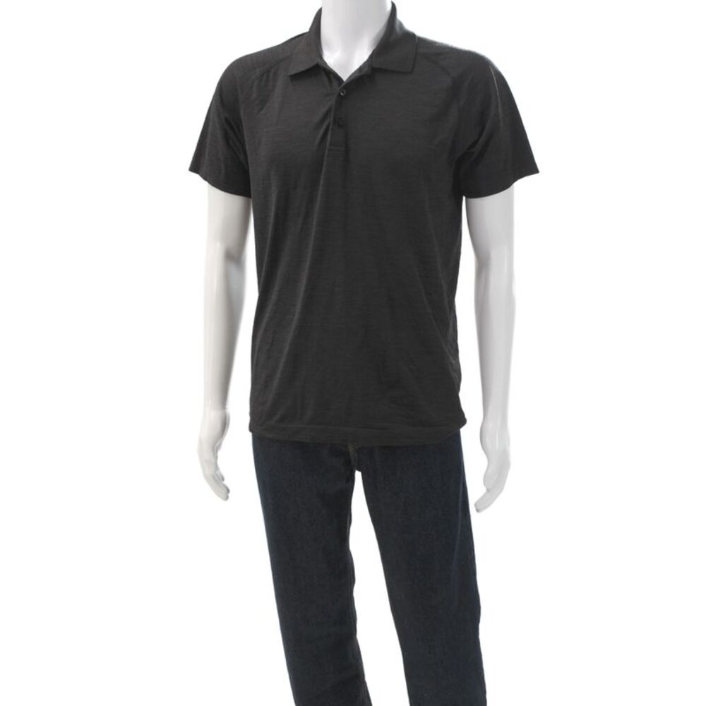 Lululemon Mens Short Sleeve Crew Neck Polo Shirt Grey Size Medium
